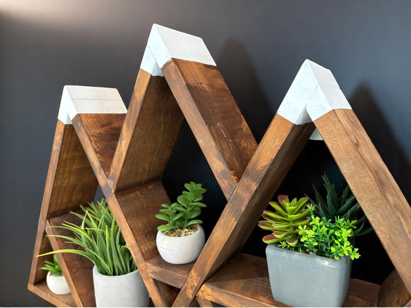Wooden Mountains 3-peak Shelf
