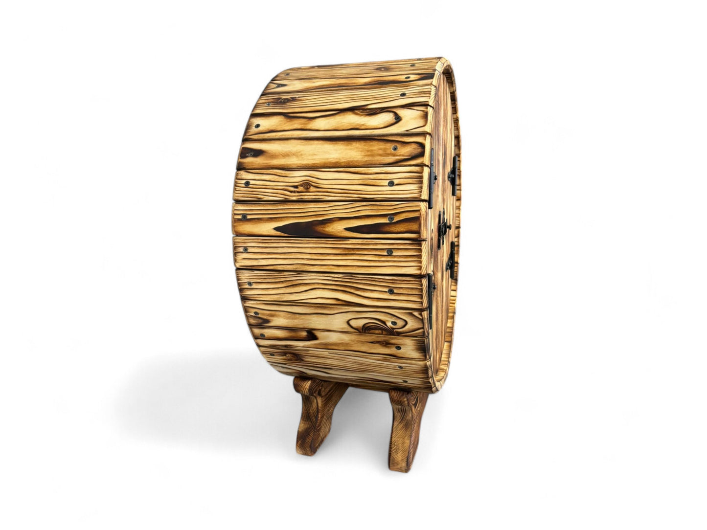 Hand-Made Wine Whiskey Barrel liquor stand | display bar tabletop | bourbon barrel cabinet | Liquor Rack | Alcohol Display | Wine Shelf