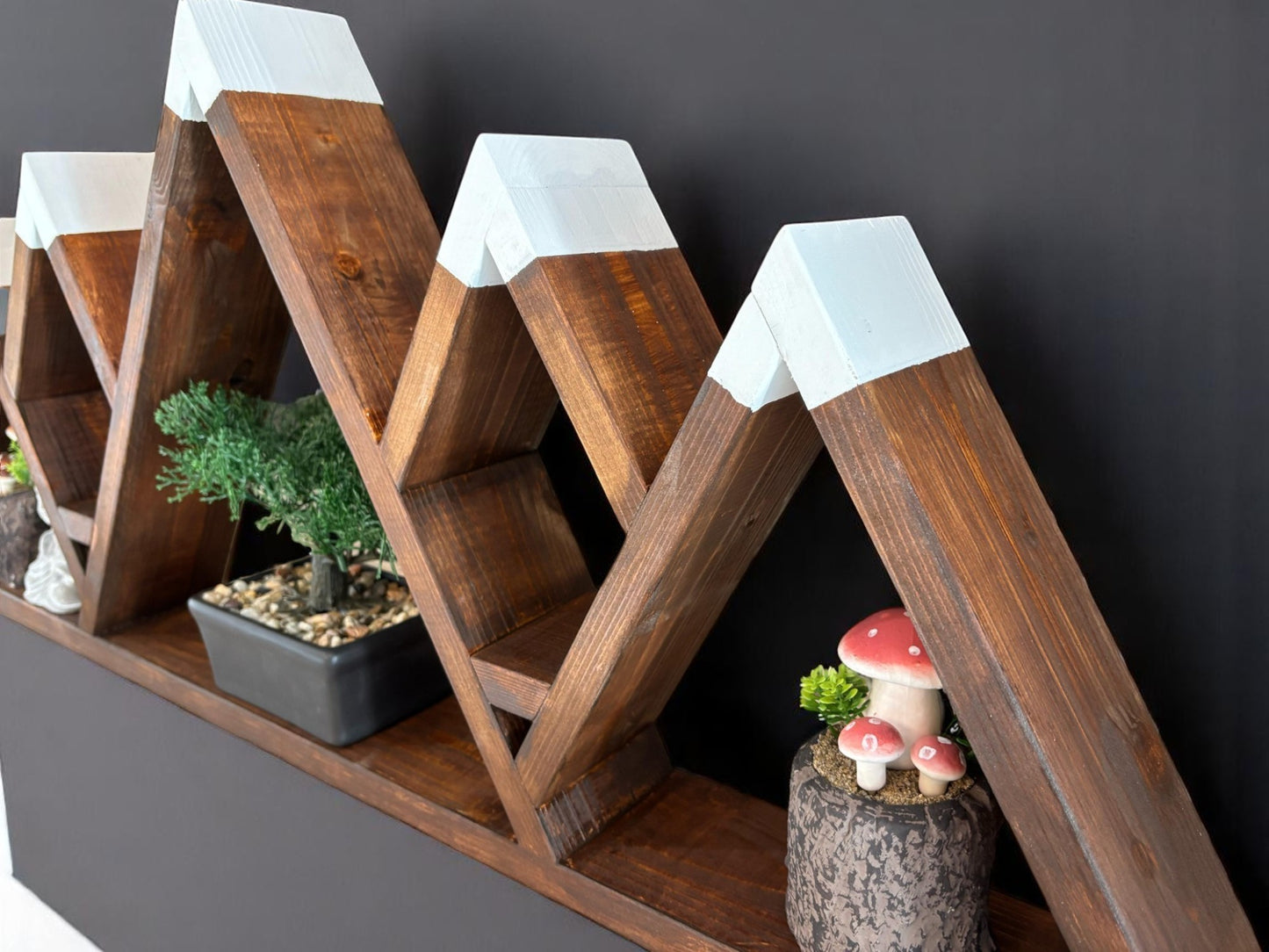 Wooden Mountains 5-peak Shelf