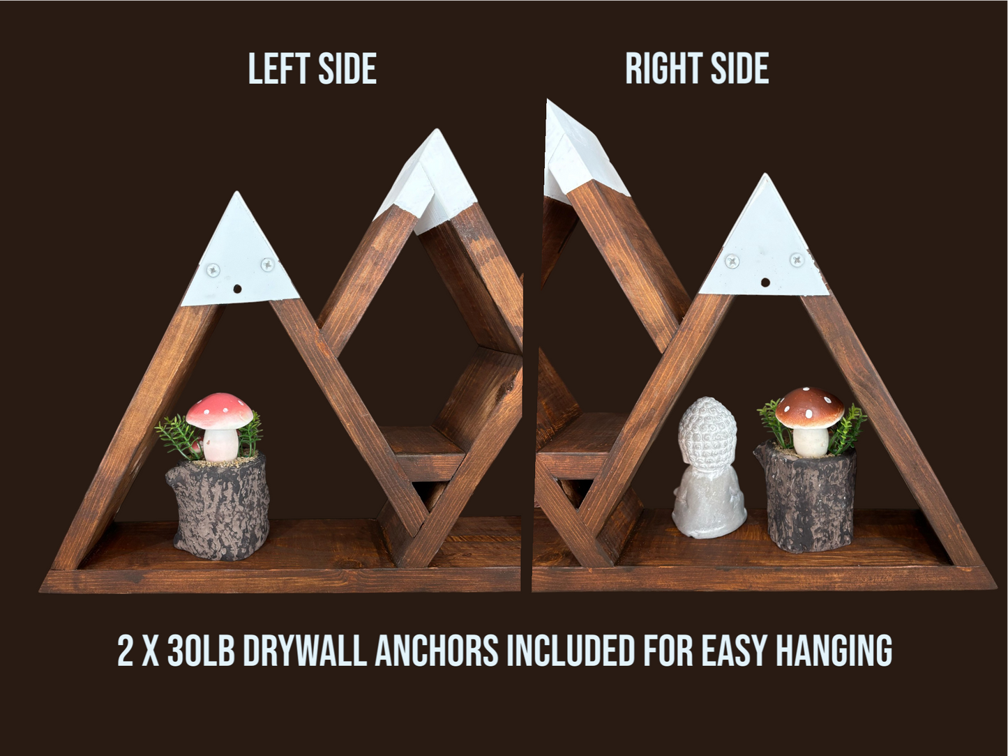 Wooden Mountains 5-peak Shelf