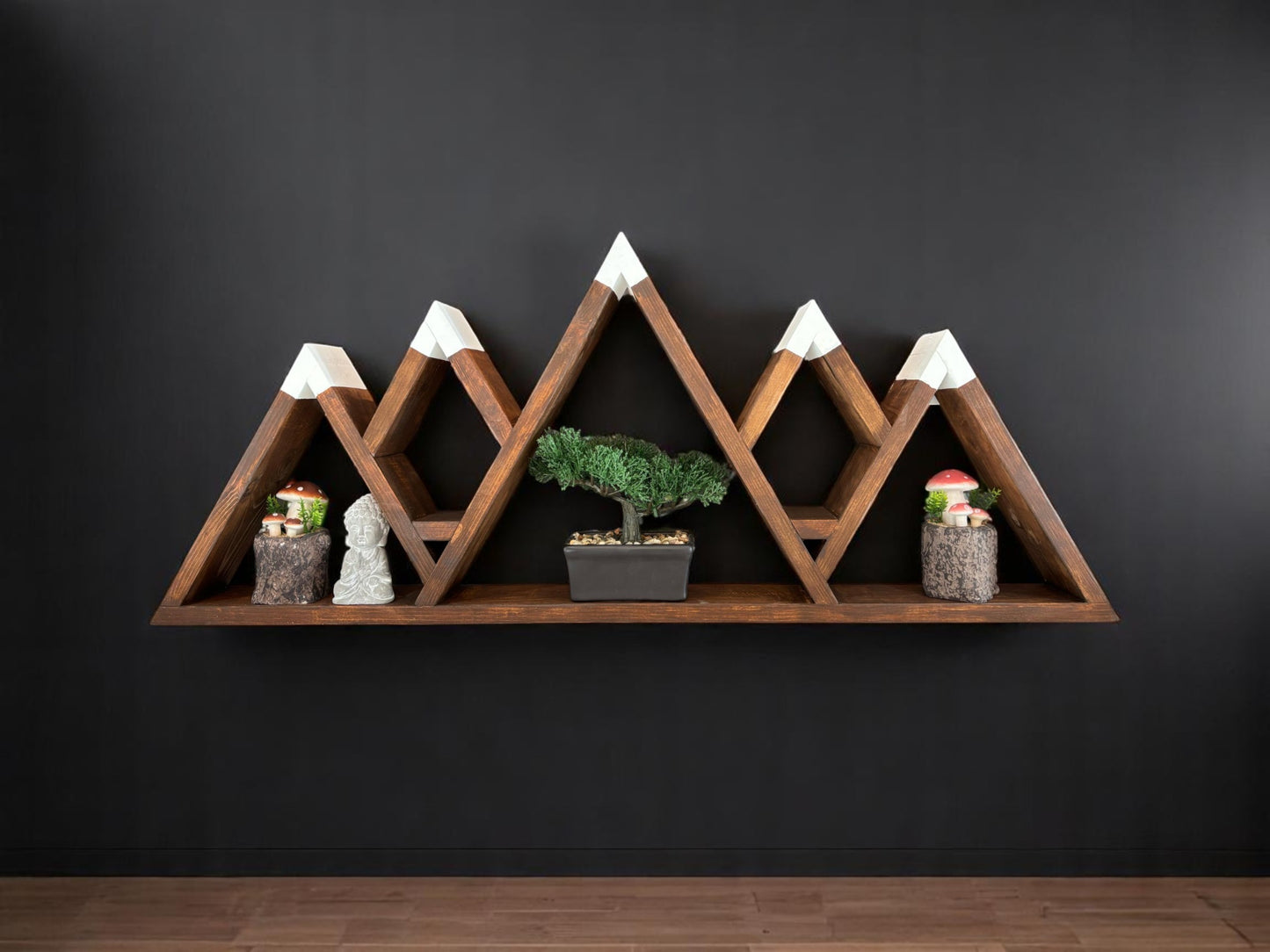 Wooden Mountains 5-peak Shelf