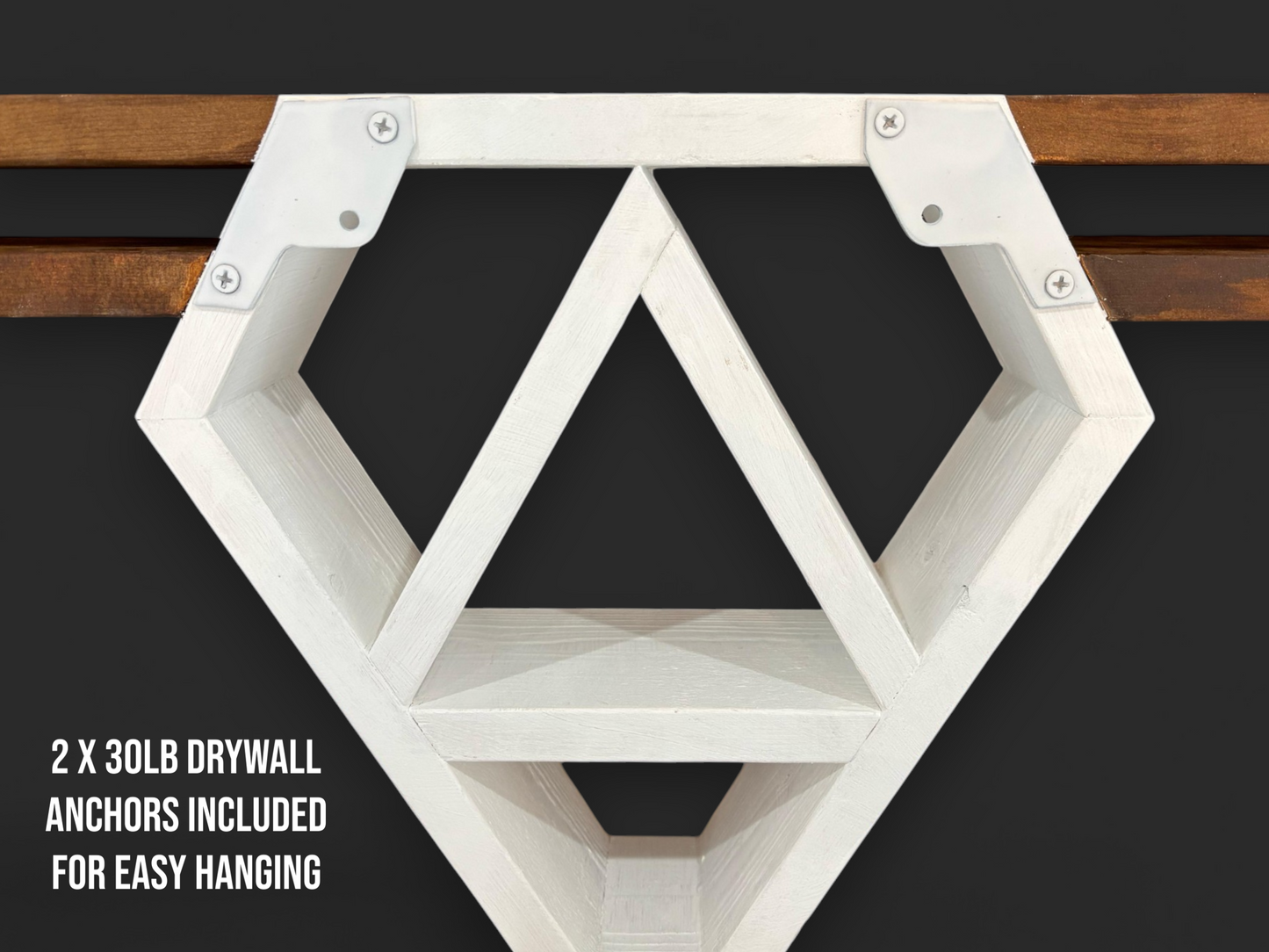 Wooden Geometric Bull Head Wall Shelf