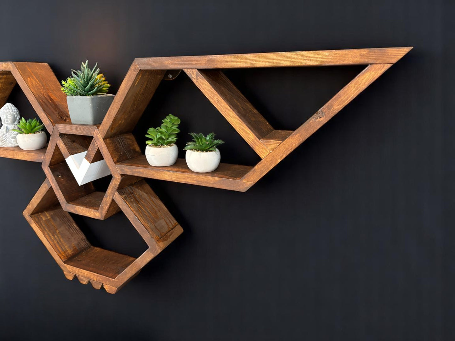 Wooden Geometric Eagle Wall Shelf