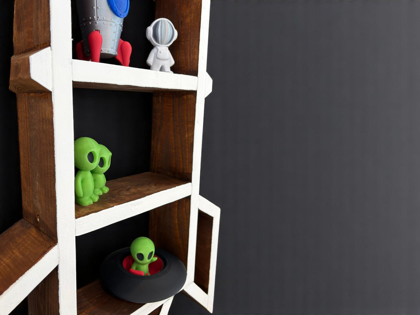 Spaceship Wooden Hand Made Wall Shelf