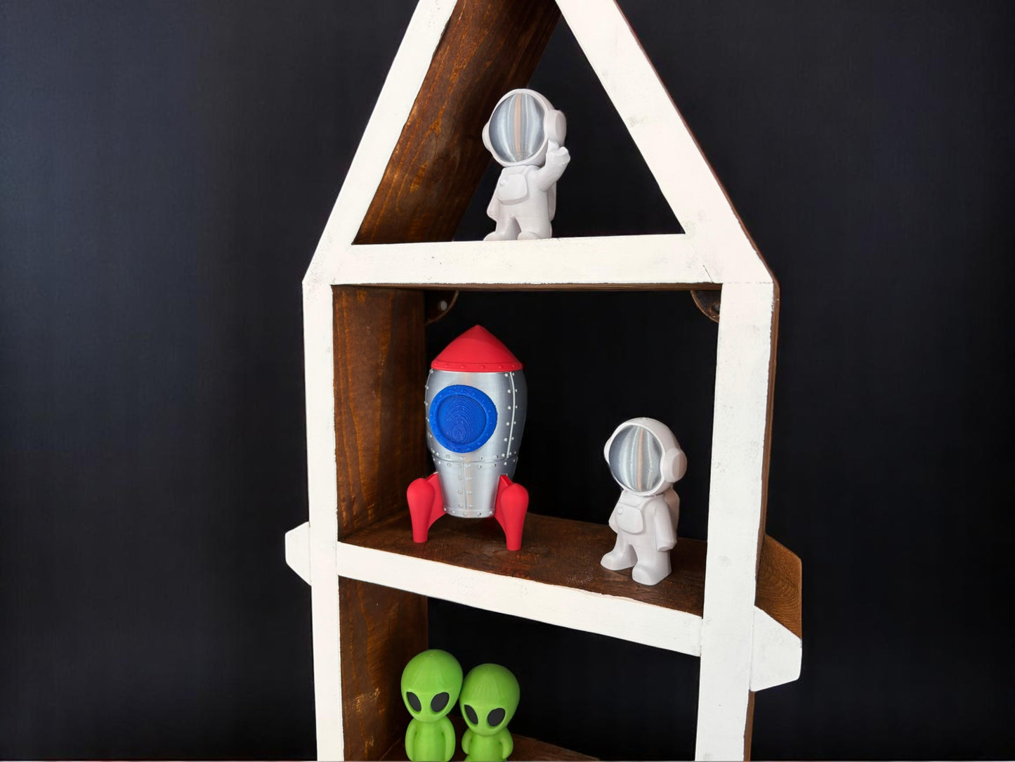 Spaceship Wooden Hand Made Wall Shelf