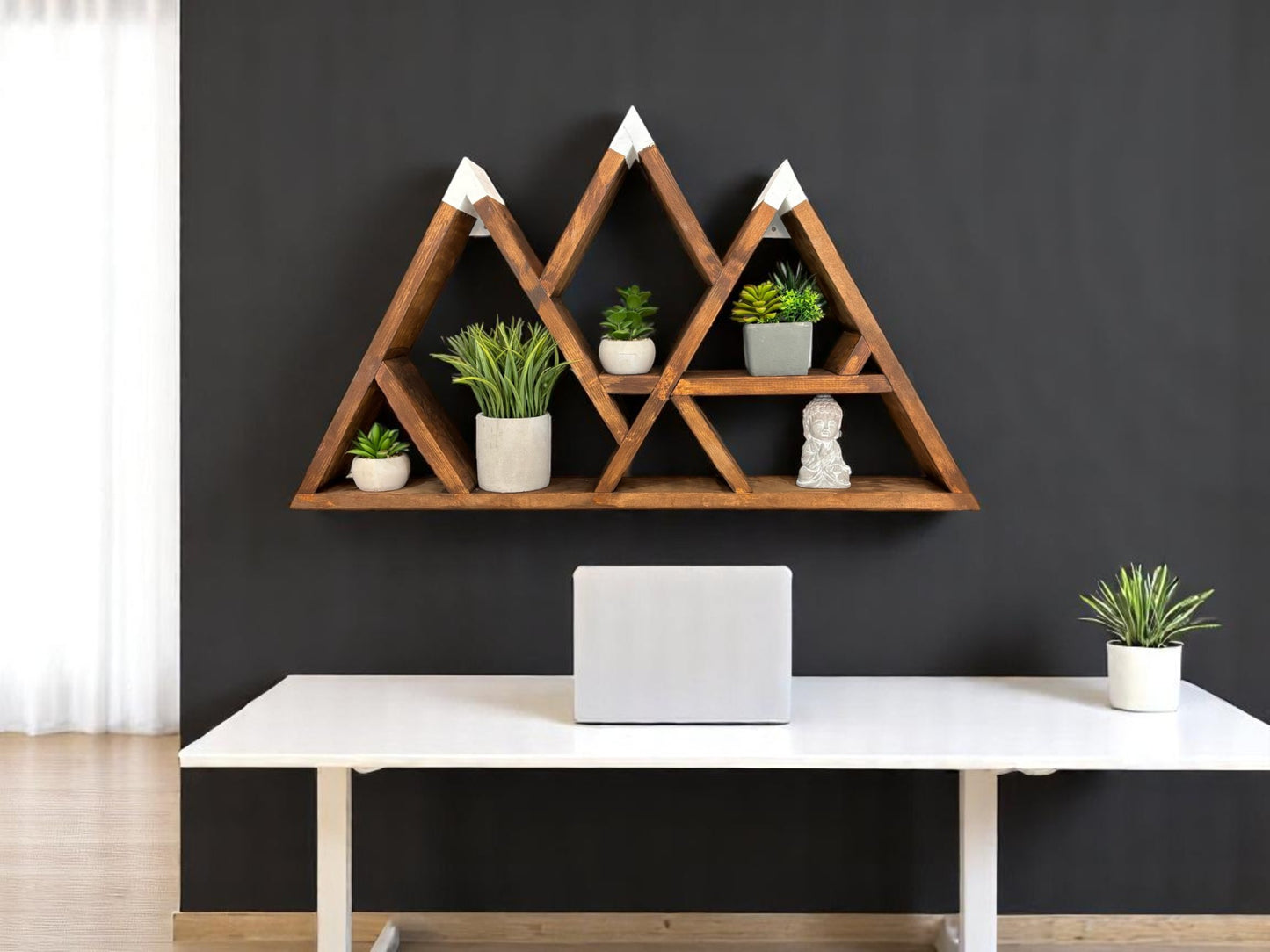 Wooden Mountains 3-peak Shelf