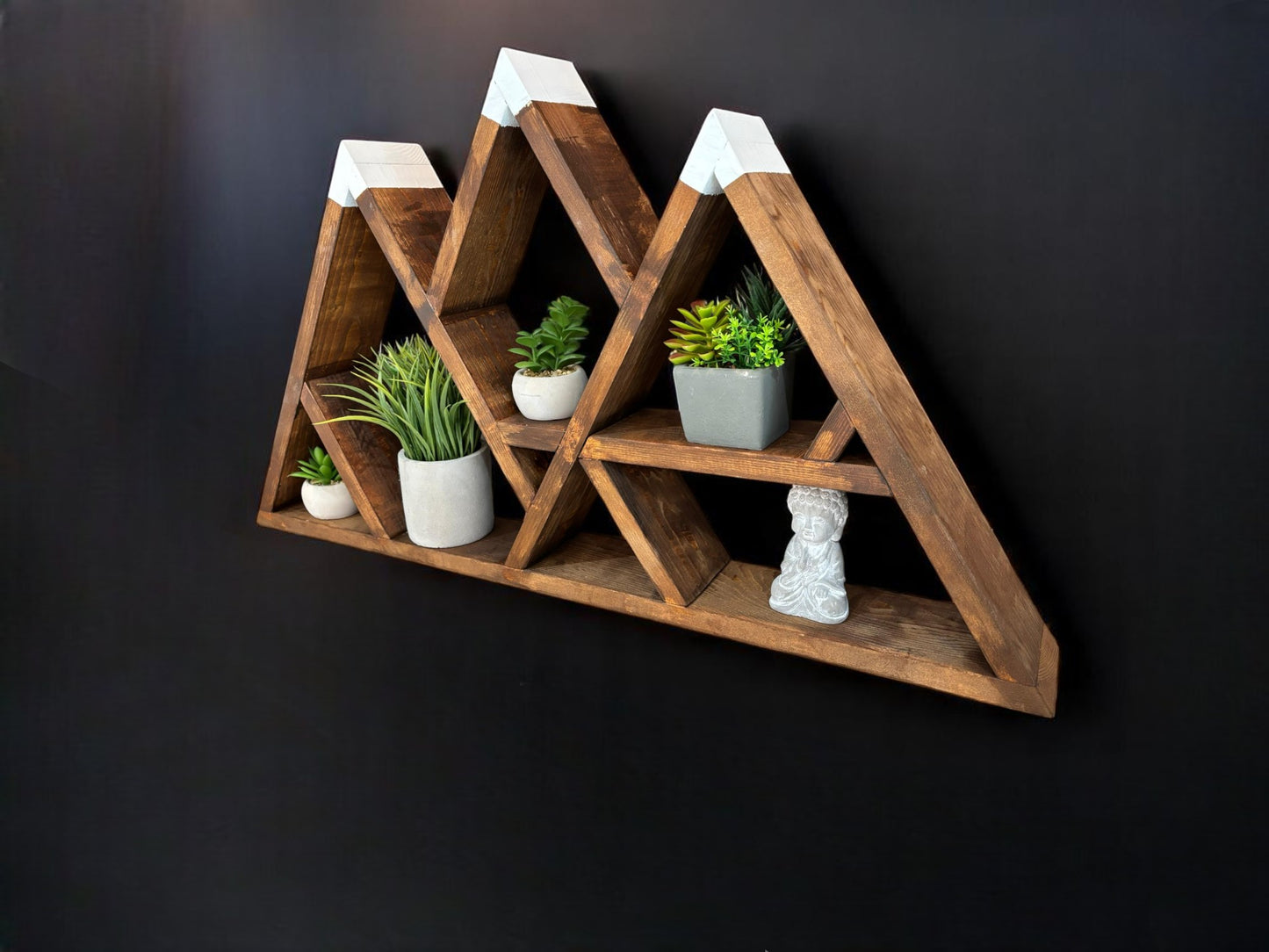 Wooden Mountains 3-peak Shelf