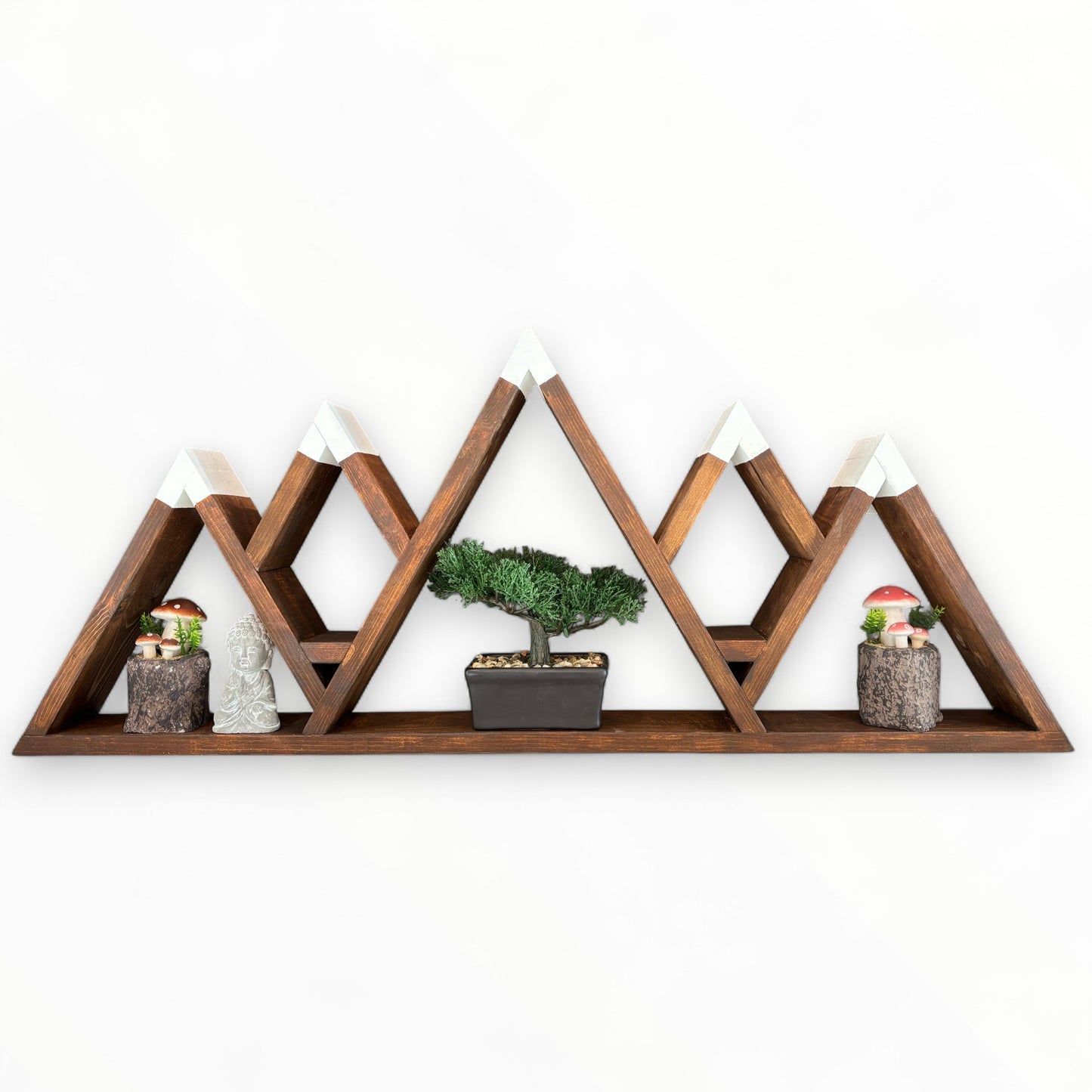 Wooden Mountains 5-peak Shelf
