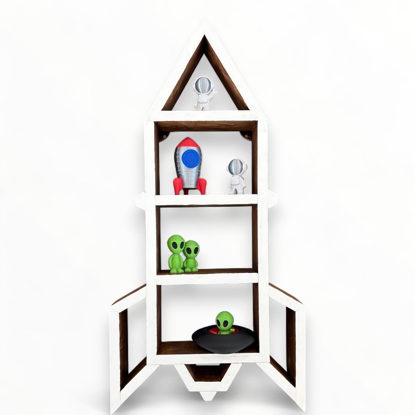 Spaceship Wooden Hand Made Wall Shelf